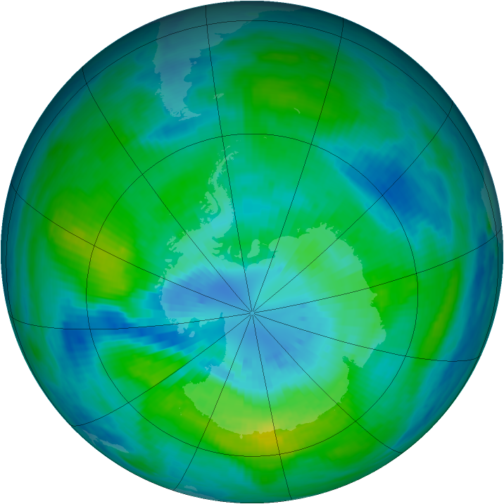 Antarctic ozone map for 26 March 1981